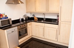 140 Minories Serviced Apartment - Kitchen with all equipments ready for guest stay