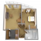 Sanctum Serviced Deluxe 1 Bedroom Apartments - floorplan