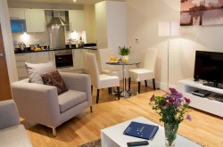 Canary Lanterns Court Serviced 1 Bedroom - Light and airy lounge